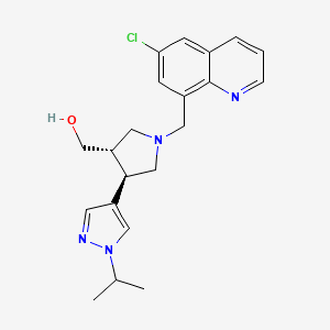 [(3S,4R)-1-[(6-chloroquinolin-8-yl)methyl]-4-(1-propan-2-ylpyrazol-4-yl)pyrrolidin-3-yl]methanol