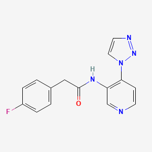 2-(4-fluorophenyl)-N-[4-(triazol-1-yl)pyridin-3-yl]acetamide