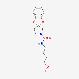 molecular formula C16H22N2O4 B6748022 N-(4-methoxybutyl)spiro[1,3-benzodioxole-2,3'-pyrrolidine]-1'-carboxamide 