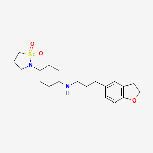 molecular formula C20H30N2O3S B6748025 N-[3-(2,3-dihydro-1-benzofuran-5-yl)propyl]-4-(1,1-dioxo-1,2-thiazolidin-2-yl)cyclohexan-1-amine 