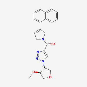 molecular formula C22H22N4O3 B6748054 [1-[(3R,4S)-4-methoxyoxolan-3-yl]triazol-4-yl]-(3-naphthalen-1-yl-2,5-dihydropyrrol-1-yl)methanone 