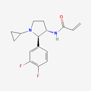 molecular formula C16H18F2N2O B6748065 N-[(2R,3S)-1-cyclopropyl-2-(3,4-difluorophenyl)pyrrolidin-3-yl]prop-2-enamide 