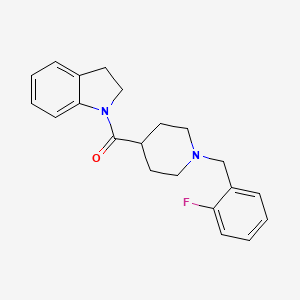 molecular formula C21H23FN2O B6748087 2,3-Dihydroindol-1-yl-[1-[(2-fluorophenyl)methyl]piperidin-4-yl]methanone 