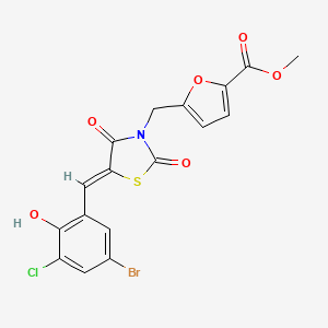 methyl 5-[[(5Z)-5-[(5-bromo-3-chloro-2-hydroxyphenyl)methylidene]-2,4-dioxo-1,3-thiazolidin-3-yl]methyl]furan-2-carboxylate