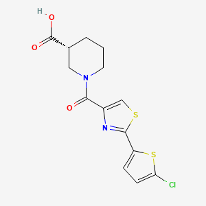 (3R)-1-[2-(5-chlorothiophen-2-yl)-1,3-thiazole-4-carbonyl]piperidine-3-carboxylic acid