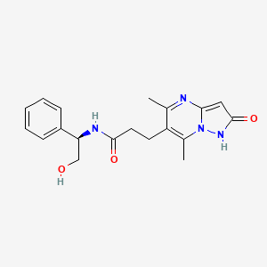 3-(5,7-dimethyl-2-oxo-1H-pyrazolo[1,5-a]pyrimidin-6-yl)-N-[(1R)-2-hydroxy-1-phenylethyl]propanamide