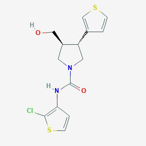 (3S,4R)-N-(2-chlorothiophen-3-yl)-3-(hydroxymethyl)-4-thiophen-3-ylpyrrolidine-1-carboxamide