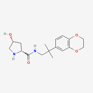 molecular formula C17H24N2O4 B6748285 (2R,4R)-N-[2-(2,3-dihydro-1,4-benzodioxin-6-yl)-2-methylpropyl]-4-hydroxypyrrolidine-2-carboxamide 