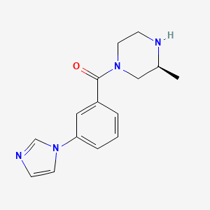 molecular formula C15H18N4O B6748293 (3-imidazol-1-ylphenyl)-[(3S)-3-methylpiperazin-1-yl]methanone 