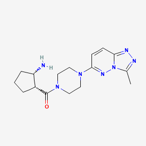 molecular formula C16H23N7O B6748308 [(1R,2S)-2-aminocyclopentyl]-[4-(3-methyl-[1,2,4]triazolo[4,3-b]pyridazin-6-yl)piperazin-1-yl]methanone 