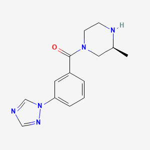 molecular formula C14H17N5O B6748311 [(3S)-3-methylpiperazin-1-yl]-[3-(1,2,4-triazol-1-yl)phenyl]methanone 