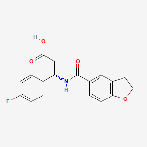 (3S)-3-(2,3-dihydro-1-benzofuran-5-carbonylamino)-3-(4-fluorophenyl)propanoic acid