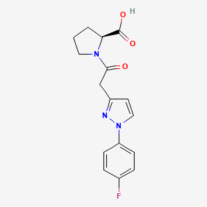 (2S)-1-[2-[1-(4-fluorophenyl)pyrazol-3-yl]acetyl]pyrrolidine-2-carboxylic acid