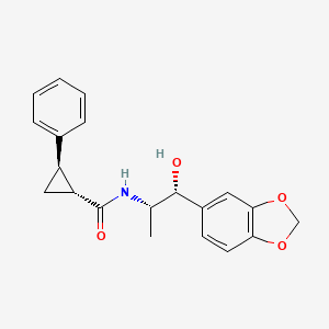 molecular formula C20H21NO4 B6748373 (1R,2R)-N-[(1R,2S)-1-(1,3-benzodioxol-5-yl)-1-hydroxypropan-2-yl]-2-phenylcyclopropane-1-carboxamide 