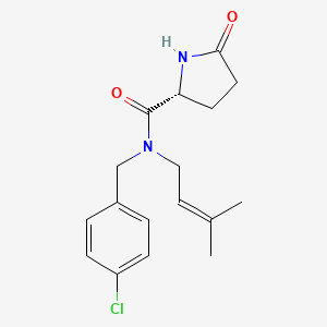 (2R)-N-[(4-chlorophenyl)methyl]-N-(3-methylbut-2-enyl)-5-oxopyrrolidine-2-carboxamide