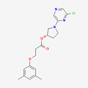 molecular formula C19H22ClN3O3 B6748390 [(3S)-1-(6-chloropyrazin-2-yl)pyrrolidin-3-yl] 3-(3,5-dimethylphenoxy)propanoate 