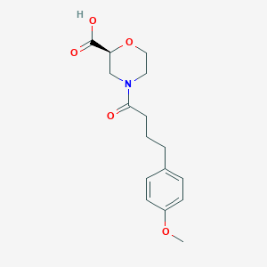 molecular formula C16H21NO5 B6748411 (2S)-4-[4-(4-methoxyphenyl)butanoyl]morpholine-2-carboxylic acid 