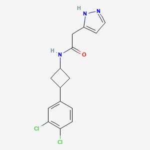 N-[3-(3,4-dichlorophenyl)cyclobutyl]-2-(1H-pyrazol-5-yl)acetamide