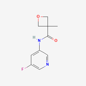 molecular formula C10H11FN2O2 B6748438 N-(5-fluoropyridin-3-yl)-3-methyloxetane-3-carboxamide 