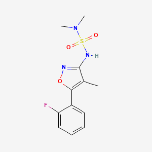 molecular formula C12H14FN3O3S B6748453 3-(Dimethylsulfamoylamino)-5-(2-fluorophenyl)-4-methyl-1,2-oxazole 