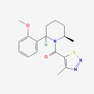 molecular formula C17H21N3O2S B6748456 [(2R,6R)-2-(2-methoxyphenyl)-6-methylpiperidin-1-yl]-(4-methylthiadiazol-5-yl)methanone 