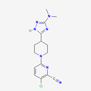 3-chloro-6-[4-[3-(dimethylamino)-1H-1,2,4-triazol-5-yl]piperidin-1-yl]pyridine-2-carbonitrile