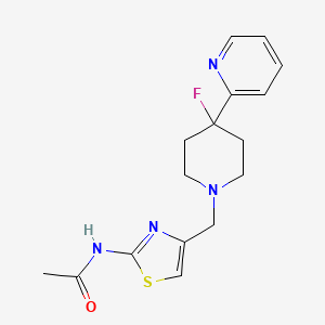 N-[4-[(4-fluoro-4-pyridin-2-ylpiperidin-1-yl)methyl]-1,3-thiazol-2-yl]acetamide