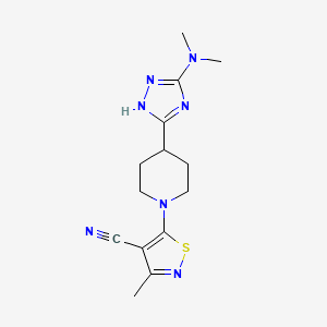 5-[4-[3-(dimethylamino)-1H-1,2,4-triazol-5-yl]piperidin-1-yl]-3-methyl-1,2-thiazole-4-carbonitrile