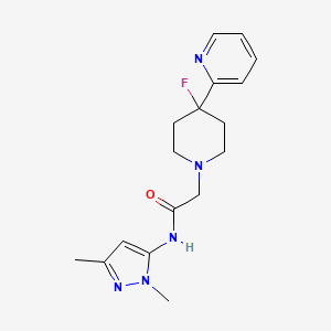 molecular formula C17H22FN5O B6748487 N-(2,5-dimethylpyrazol-3-yl)-2-(4-fluoro-4-pyridin-2-ylpiperidin-1-yl)acetamide 