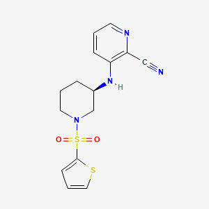 3-[[(3R)-1-thiophen-2-ylsulfonylpiperidin-3-yl]amino]pyridine-2-carbonitrile