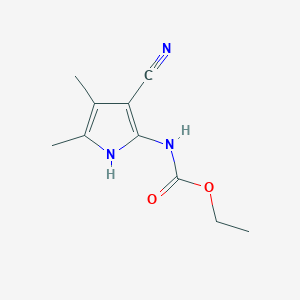 molecular formula C10H13N3O2 B6748544 ethylN-(3-cyano-4,5-dimethyl-1H-pyrrol-2-yl)carbamate 