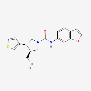 (3S,4R)-N-(1-benzofuran-6-yl)-3-(hydroxymethyl)-4-thiophen-3-ylpyrrolidine-1-carboxamide