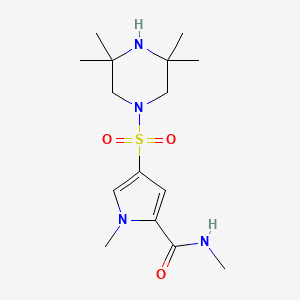 molecular formula C15H26N4O3S B6748565 N,1-dimethyl-4-(3,3,5,5-tetramethylpiperazin-1-yl)sulfonylpyrrole-2-carboxamide 