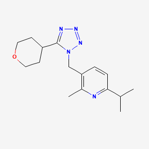 2-Methyl-3-[[5-(oxan-4-yl)tetrazol-1-yl]methyl]-6-propan-2-ylpyridine