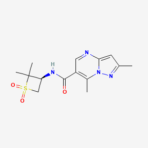 N-[(3S)-2,2-dimethyl-1,1-dioxothietan-3-yl]-2,7-dimethylpyrazolo[1,5-a]pyrimidine-6-carboxamide