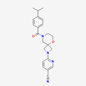 6-[8-(4-Propan-2-ylbenzoyl)-5-oxa-2,8-diazaspiro[3.5]nonan-2-yl]pyridine-3-carbonitrile