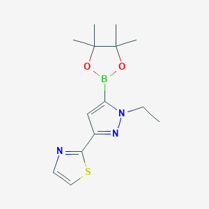 molecular formula C14H20BN3O2S B6748689 2-[1-ethyl-5-(tetramethyl-1,3,2-dioxaborolan-2-yl)-1H-pyrazol-3-yl]-1,3-thiazole 