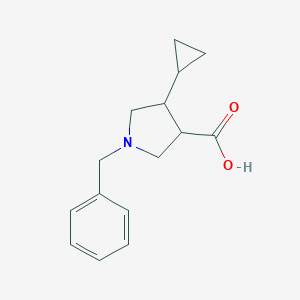 molecular formula C15H19NO2 B067487 1-Benzyl-4-cyclopropylpyrrolidine-3-carboxylic acid CAS No. 186203-60-1