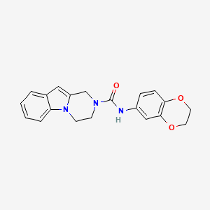 molecular formula C20H19N3O3 B6748743 N-(2,3-dihydro-1,4-benzodioxin-6-yl)-3,4-dihydro-1H-pyrazino[1,2-a]indole-2-carboxamide 