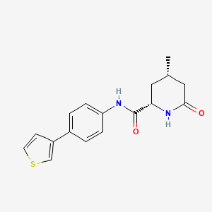 molecular formula C17H18N2O2S B6748750 (2S,4S)-4-methyl-6-oxo-N-(4-thiophen-3-ylphenyl)piperidine-2-carboxamide 