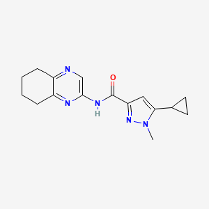 molecular formula C16H19N5O B6748756 5-cyclopropyl-1-methyl-N-(5,6,7,8-tetrahydroquinoxalin-2-yl)pyrazole-3-carboxamide 