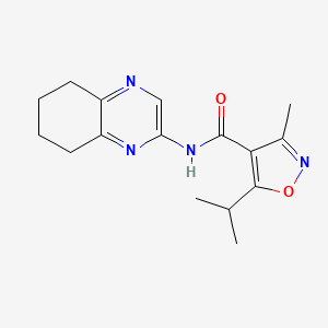 molecular formula C16H20N4O2 B6748758 3-methyl-5-propan-2-yl-N-(5,6,7,8-tetrahydroquinoxalin-2-yl)-1,2-oxazole-4-carboxamide 