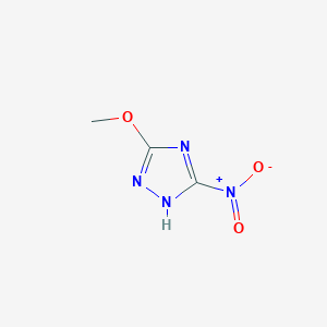 molecular formula C3H4N4O3 B6748777 5-methoxy-3-nitro-1H-1,2,4-triazole 