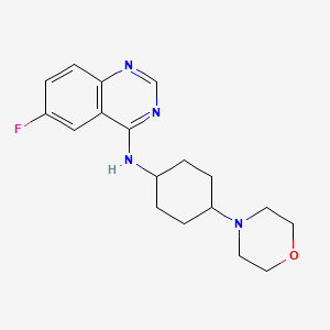 molecular formula C18H23FN4O B6748781 6-fluoro-N-[trans-4-(morpholin-4-yl)cyclohexyl]quinazolin-4-amine 