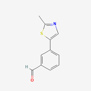 molecular formula C11H9NOS B6748800 3-(2-Methyl-1,3-thiazol-5-yl)benzaldehyde 