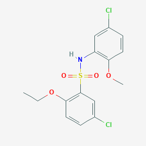 molecular formula C15H15Cl2NO4S B6748859 5-chloro-N-(5-chloro-2-methoxyphenyl)-2-ethoxybenzenesulfonamide 