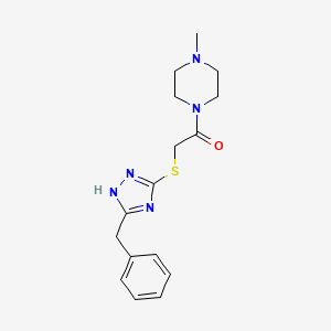 molecular formula C16H21N5OS B6748870 2-[(5-benzyl-1H-1,2,4-triazol-3-yl)sulfanyl]-1-(4-methylpiperazin-1-yl)ethanone 