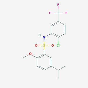 N-[2-chloro-5-(trifluoromethyl)phenyl]-2-methoxy-5-propan-2-ylbenzenesulfonamide