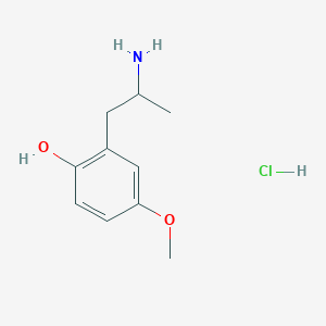 molecular formula C10H16ClNO2 B6748955 2-(2-Aminopropyl)-4-methoxyphenolhydrochloride 