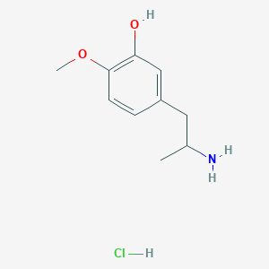 molecular formula C10H16ClNO2 B6748961 5-(2-Aminopropyl)-2-methoxyphenolhydrochloride 